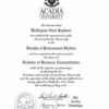 Buy college degree from the Acadia University