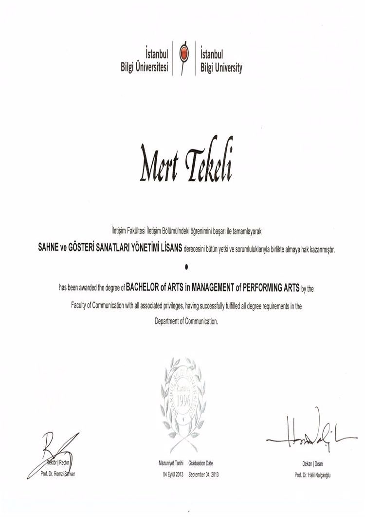 Buy college degree from the Istanbul Bilgi Üniversitesi