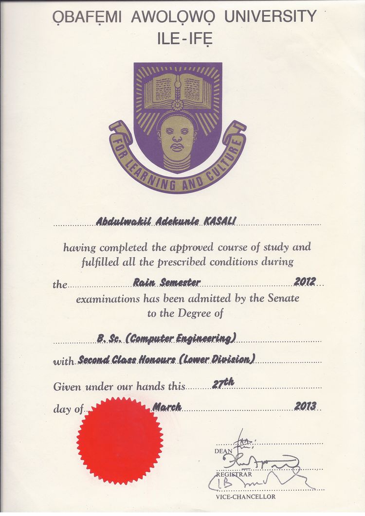 Buy college degree from The Obafemi Awolowo University