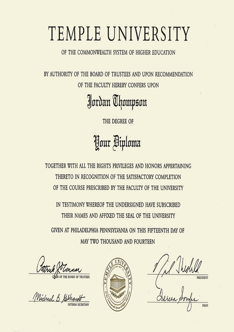 Buy college degree from The Temple University