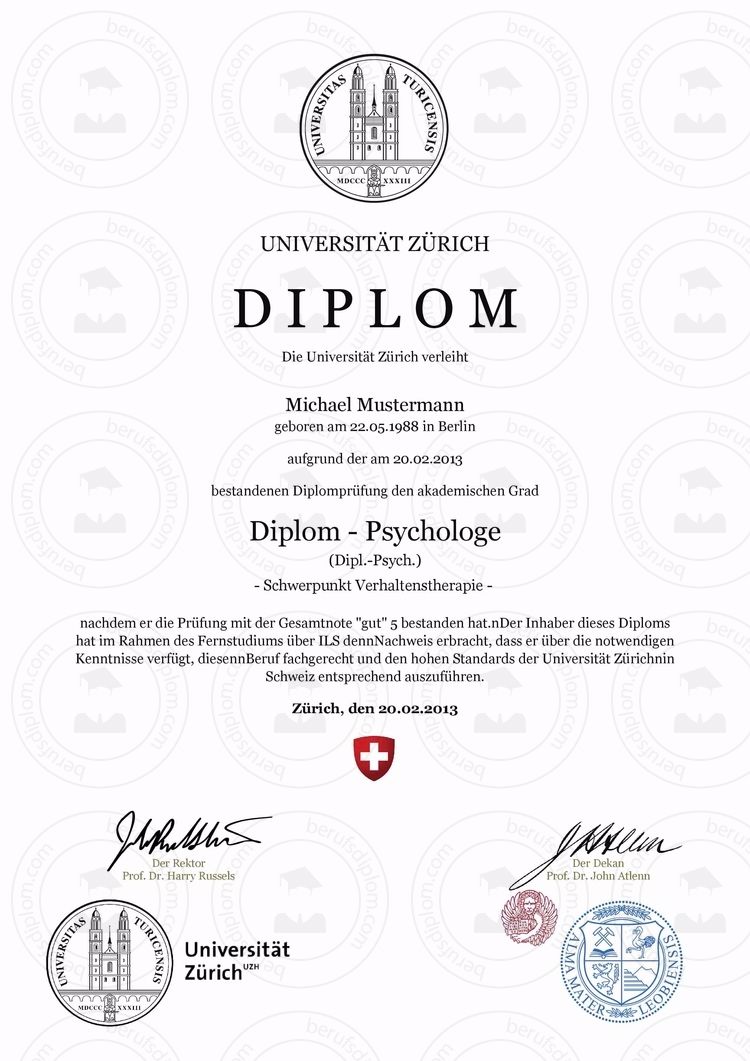 Buy college degree from the Universität Zürich