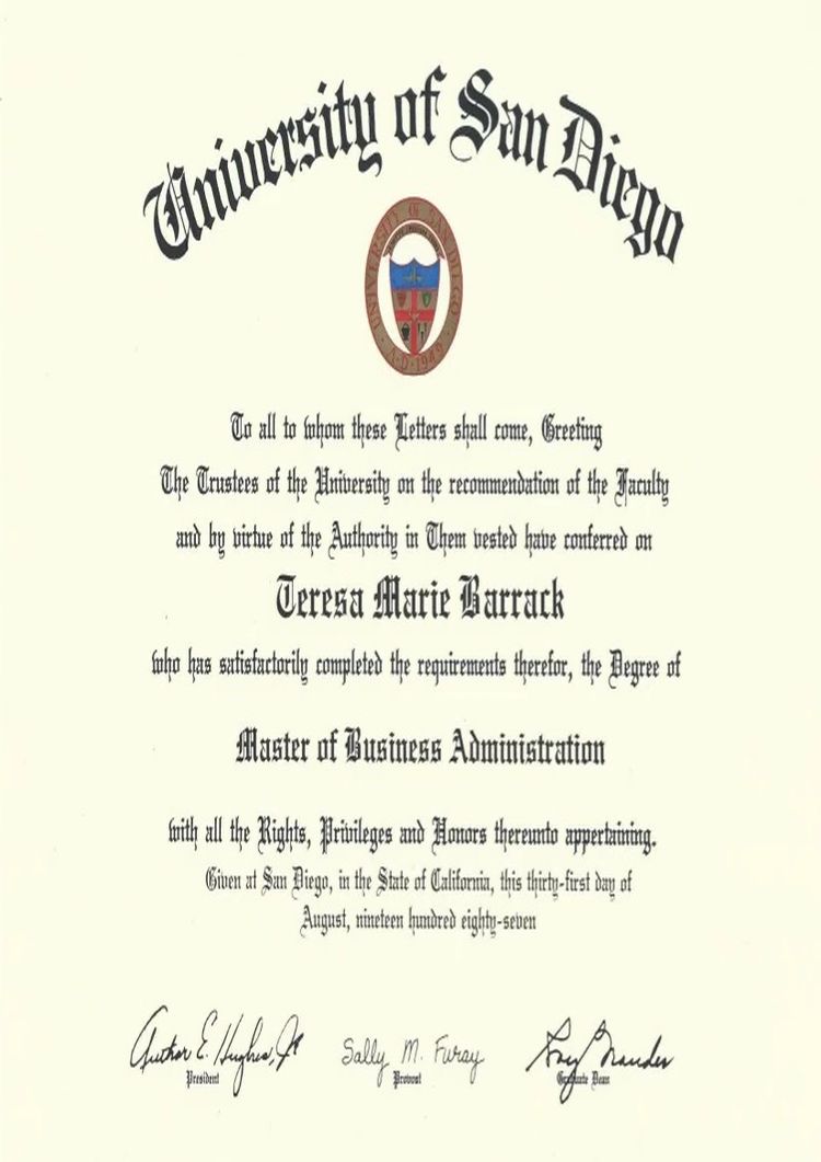 Buy college degree from The University of San Diego