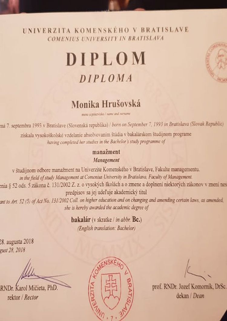 Buy college degree from the Univerzita Komenského v Bratislave