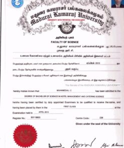 Buy college degree from The Madurai Kamaraj University